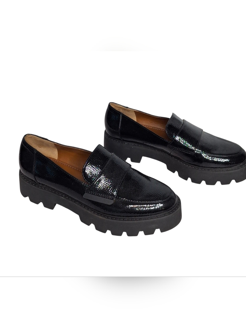 Franco Sarto Brindy Platform Loafers Womens Black Clueless Preppy 6.5 M *READ